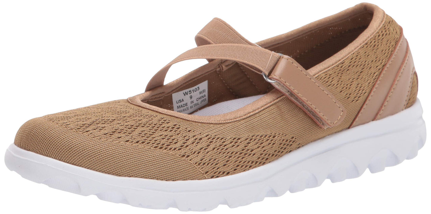 Propét Womens TravelActiv Mary Jane Style Lightweight Breathable Walking Shoes Honey 6 XX-Wide