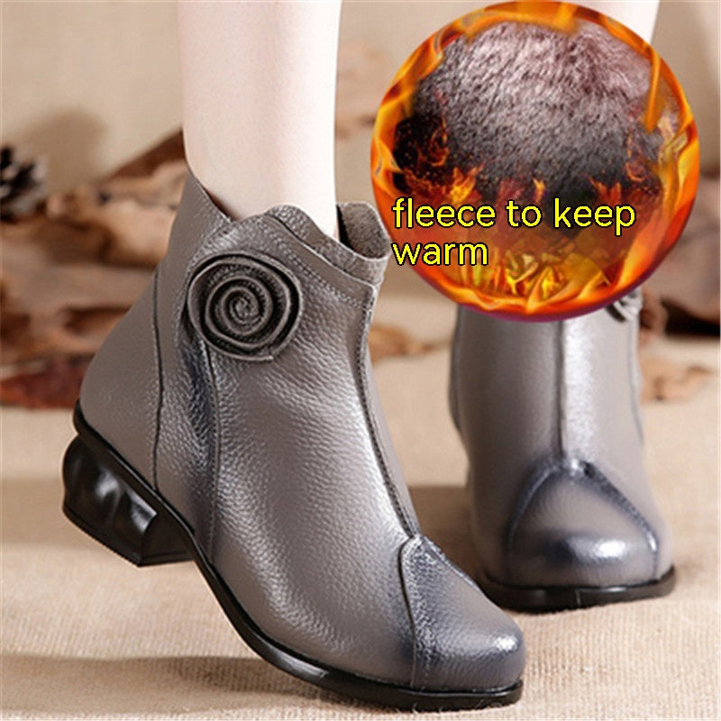 Ethnic Style Fleece-lined Vintage Women's Boots