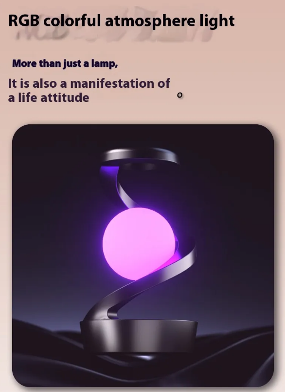 Rotating Moon Desk Lamp with Wireless Charging