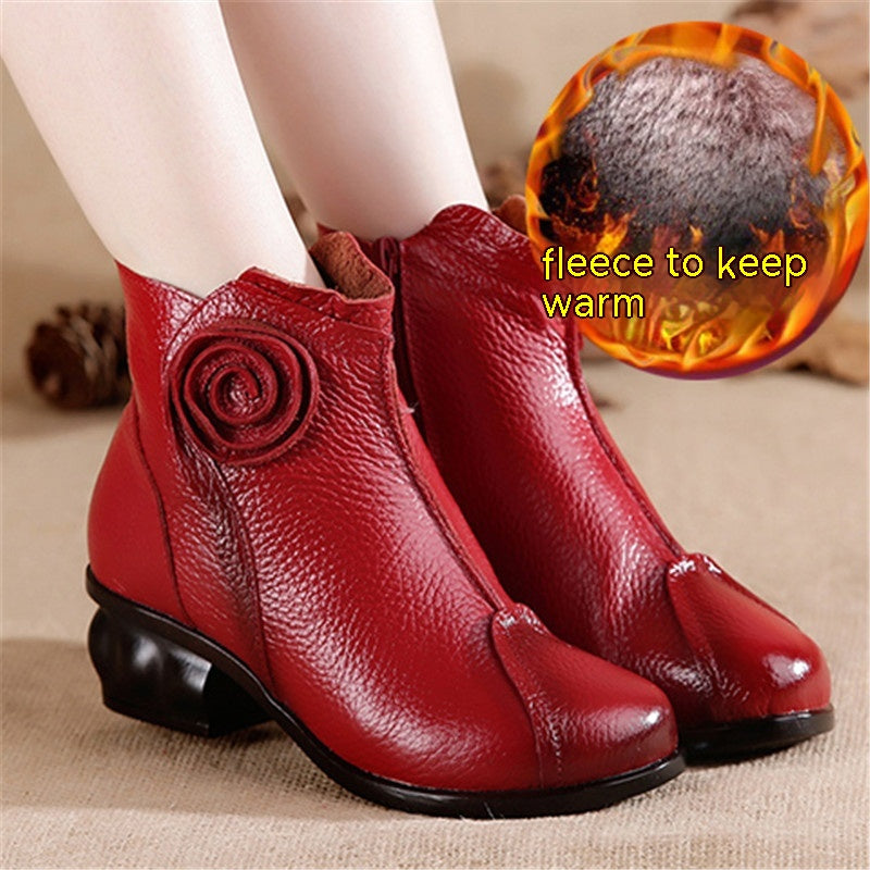 Ethnic Style Fleece-lined Vintage Women's Boots