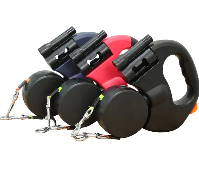 Auto Double Dog Leash – Tangle-Free Retractable Leash for Two Dogs