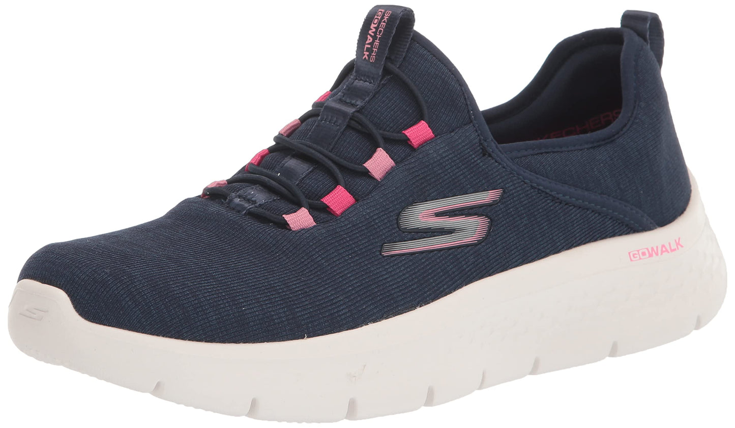 Skechers Womens GO Walk Flex-Lucy Sneaker Navy 8 Wide