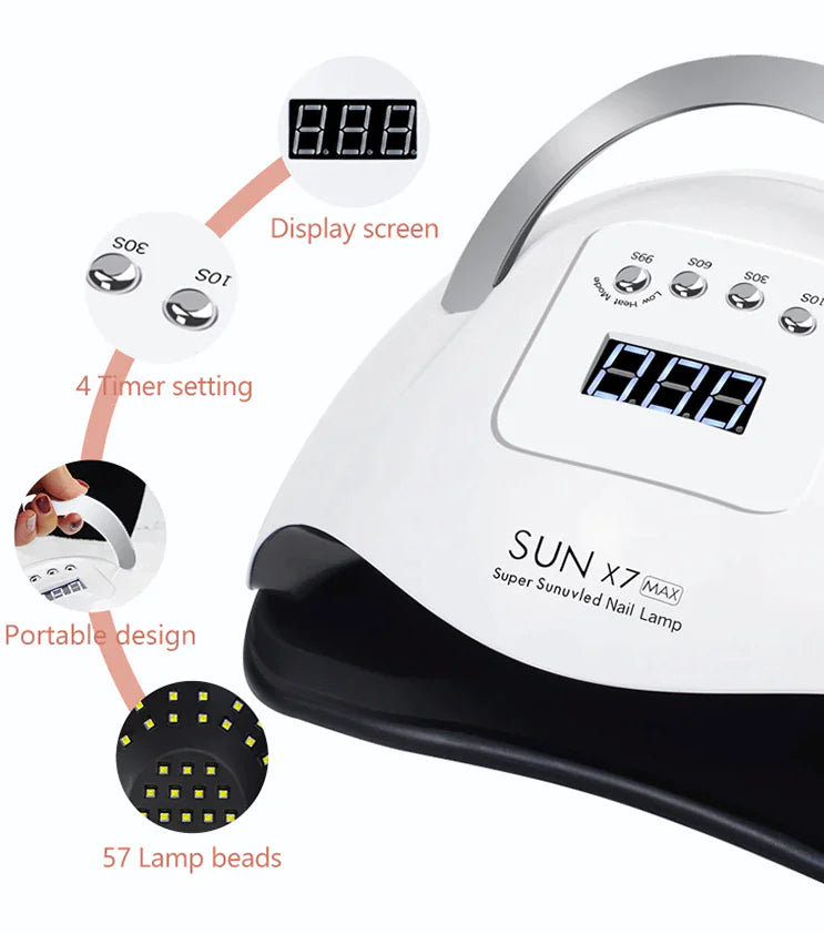 220W Nail Dryer LED Lamp UV Light Polish Gel Curing Machine
