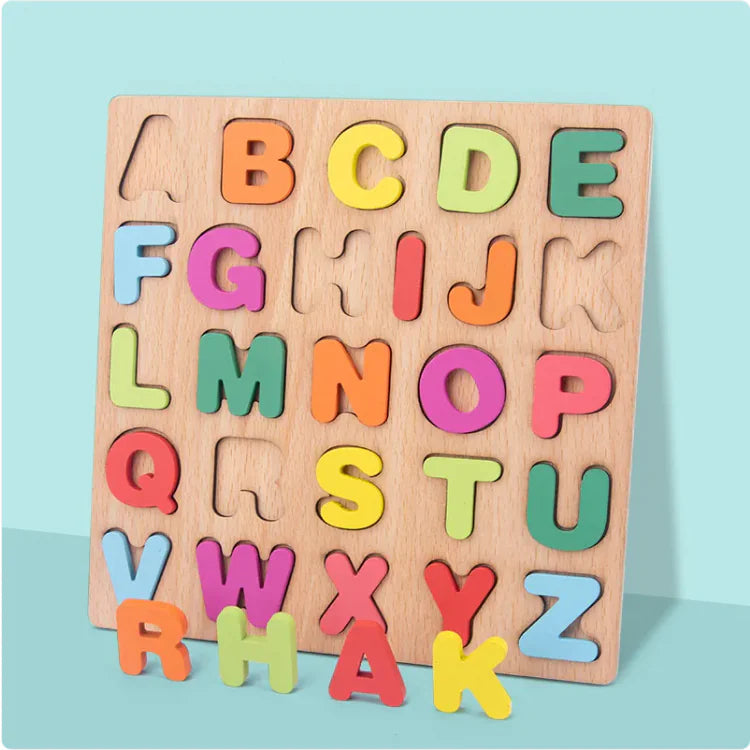 Wooden Number & Letter Match-Up Puzzle Board - Trust and Believe Purple