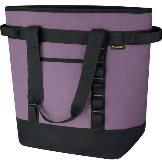 BALEINE Large 36-Can Cooler Bags Insulated PEVA Soft Cooler Tote Bag Insulated Grocery Bags with Zippered Top (8.5 Gallon Purple)