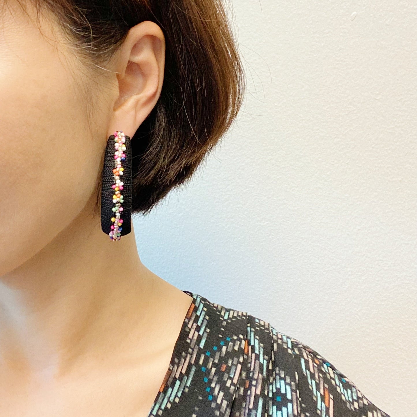 Beaded Hoop Earrings